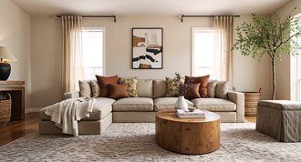 Transitional Living Room by Havenly Interior Designer Sophia