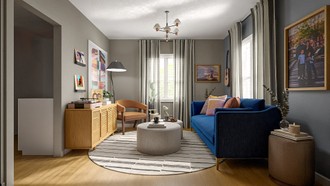 Contemporary, Modern, Eclectic, Artful Eclectic Reading Room by Havenly Interior Designer Maria
