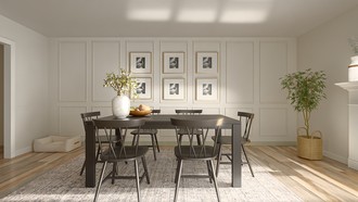 Warm Transitional Dining Room by Havenly Interior Designer Candida