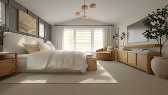 Transitional, Organic Modern, California Cool, Warm Transitional Bedroom by Havenly Interior Designer Liz