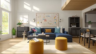 Modern, Industrial, Midcentury Modern, Inspired Modern, Artful Eclectic Living Room by Havenly Interior Designer Emily