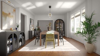 Modern, Classic, Midcentury Scandi Dining Room by Havenly Interior Designer Jinkal