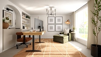 Contemporary, Warm Transitional, Artful Eclectic Office by Havenly Interior Designer Lilia
