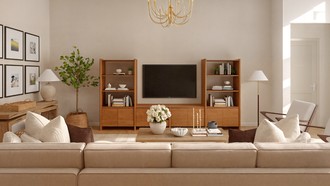 Warm Transitional Living Room by Havenly Interior Designer Martha