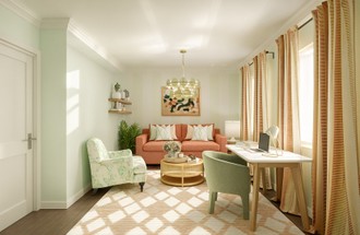 Eclectic, Bohemian, Coastal Office by Havenly Interior Designer Giovanna