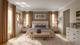 Warm Transitional Bedroom by Havenly Interior Designer Maria
