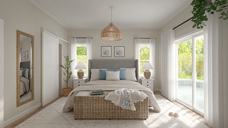 Coastal, Transitional, Modern Cottage Bedroom by Havenly Interior Designer Meloney