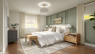 Organic Modern, California Cool, Warm Transitional Bedroom by Havenly Interior Designer Sloan