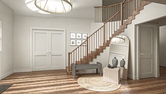 Organic Modern, Warm Transitional Entryway by Havenly Interior Designer Diego