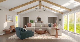 Traditional, Transitional, Inspired Modern, Warm Transitional Living Room by Havenly Interior Designer Christina