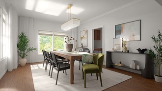 Modern, Classic, Midcentury Scandi Dining Room by Havenly Interior Designer Jinkal