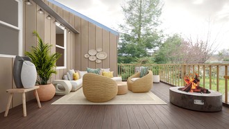Contemporary, Eclectic, Coastal, Transitional Outdoor Space by Havenly Interior Designer Gabriela