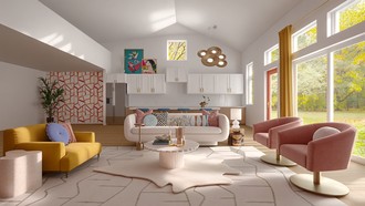 Contemporary, Midcentury Scandi, Artful Eclectic Living Room by Havenly Interior Designer Estrellita
