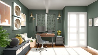 Transitional, Vintage, Midcentury Modern, Artful Eclectic Office by Havenly Interior Designer Alexandria