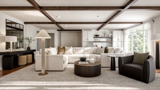 Transitional, Organic Modern, Warm Transitional Living Room by Havenly Interior Designer Malena
