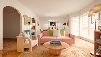 Modern Cottage, Artful Eclectic Living Room by Havenly Interior Designer Maria