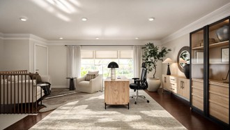 Classic Contemporary, Warm Transitional Office by Havenly Interior Designer Malena