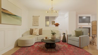 Modern, Coastal, Parisian Modern, Warm Transitional Living Room by Havenly Interior Designer Jinkal