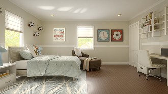 Warm Transitional Bedroom by Havenly Interior Designer Erlita