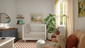 Transitional, Global, California Cool, Warm Transitional Nursery by Havenly Interior Designer Valerie