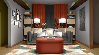Glam, Industrial, Library, Inspired Modern, Artful Eclectic Living Room by Havenly Interior Designer Alexandria
