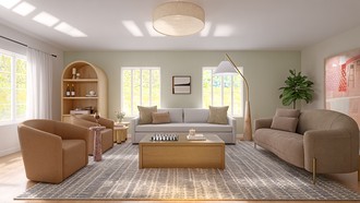 Midcentury Modern, Organic Modern, Warm Transitional Living Room by Havenly Interior Designer Vanessa