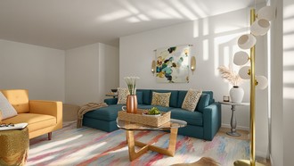 Eclectic, Glam, Midcentury Modern Living Room by Havenly Interior Designer Faith