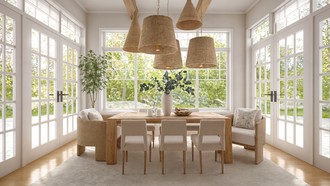 Bohemian, Coastal, Minimal, Scandinavian Dining Room by Havenly Interior Designer Constanza