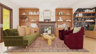 Transitional, Warm Transitional, Artful Eclectic Living Room by Havenly Interior Designer Lilia