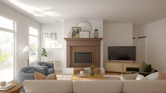 Organic Modern, Warm Transitional Living Room by Havenly Interior Designer Andrea