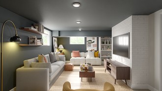 Transitional, Midcentury Modern Living Room by Havenly Interior Designer Diogo