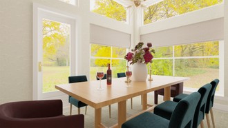 Glam, Midcentury Modern, Artful Eclectic Dining Room by Havenly Interior Designer Lilia