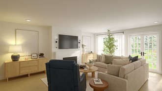 Minimal, Scandinavian, Warm Transitional Living Room by Havenly Interior Designer Constanza