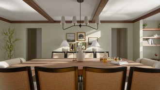 Transitional, Warm Transitional Dining Room by Havenly Interior Designer Lilia