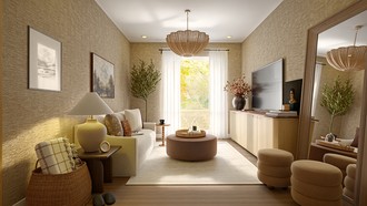 Transitional, Vintage, Warm Transitional Living Room by Havenly Interior Designer Constanza