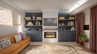 Classic, Glam, Transitional, Library, Inspired Modern, Artful Eclectic Living Room by Havenly Interior Designer Alexandria