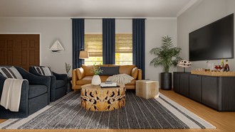 Coastal, Rustic Living Room by Havenly Interior Designer Stephanie