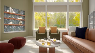 Midcentury Modern, Artful Eclectic Living Room by Havenly Interior Designer Lilia