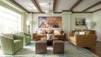 Midcentury Modern, Artful Eclectic Living Room by Havenly Interior Designer Solongo