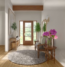 Eclectic, Classic Contemporary Entryway by Havenly Interior Designer Carolina