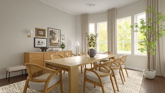 Warm Transitional Dining Room by Havenly Interior Designer Luisa