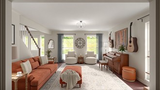 Classic, Warm Transitional Living Room by Havenly Interior Designer Mélanie