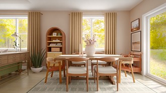 Southwest Inspired, Midcentury Scandi, Warm Transitional Dining Room by Havenly Interior Designer Estrellita