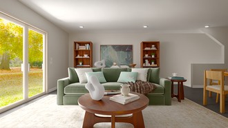 Coastal, Midcentury Modern Living Room by Havenly Interior Designer Begona