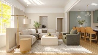 Contemporary Luxe, Warm Transitional Living Room by Havenly Interior Designer Maria