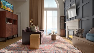 Transitional, Midcentury Modern Living Room by Havenly Interior Designer Annaliese