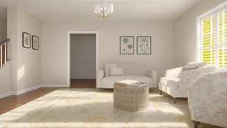 Warm Transitional, Modern Cottage, Traditional Charm Living Room by Havenly Interior Designer Annaliese