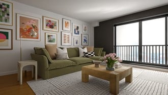 Eclectic, Midcentury Modern, Parisian Modern, Artful Eclectic Living Room by Havenly Interior Designer Agustina