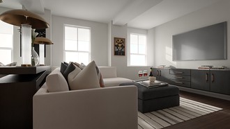 Transitional, Midcentury Modern, Contemporary Luxe Living Room by Havenly Interior Designer Barbara