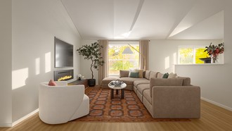 Inspired Modern, Warm Transitional Living Room by Havenly Interior Designer Brooke